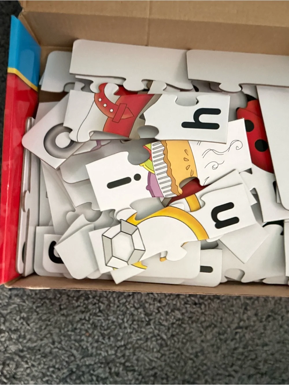 Spelling Puzzle Matching Game - Red